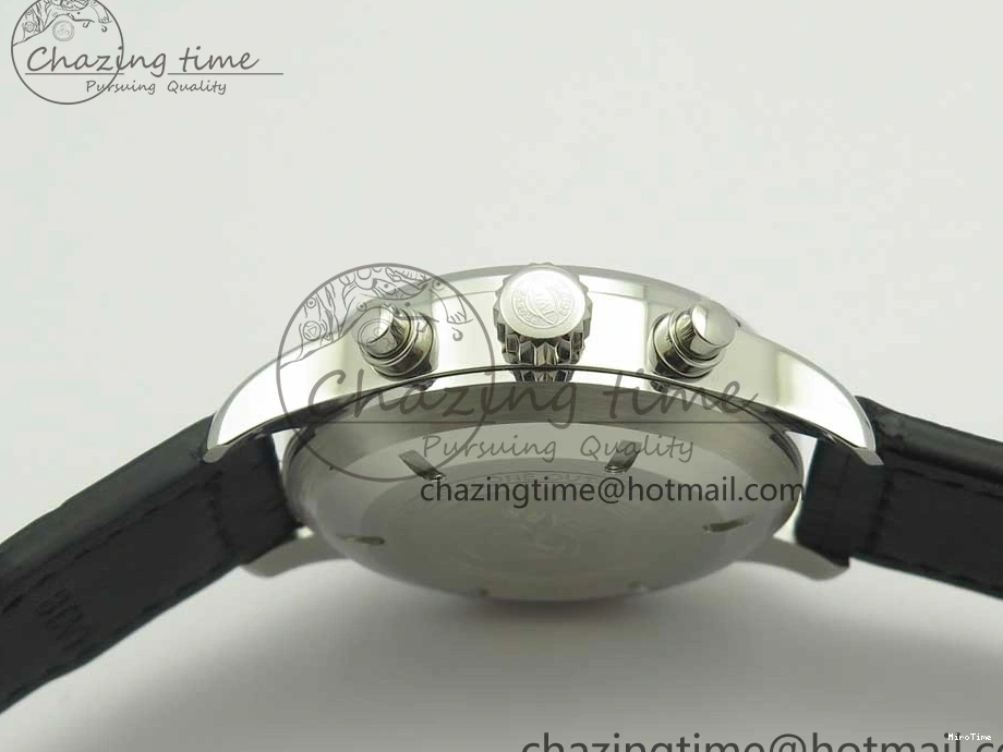 MIROTIME 0126 Pilot Chrono 377725 SS ZF 1:1 Best Edition White Dial on Black Leather Strap A Soft 7183